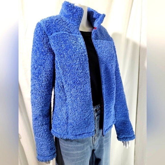 L.L. BEAN Cute Polartec Teddy Jacket in Electric Blue Women's Small - Picture 9 of 9